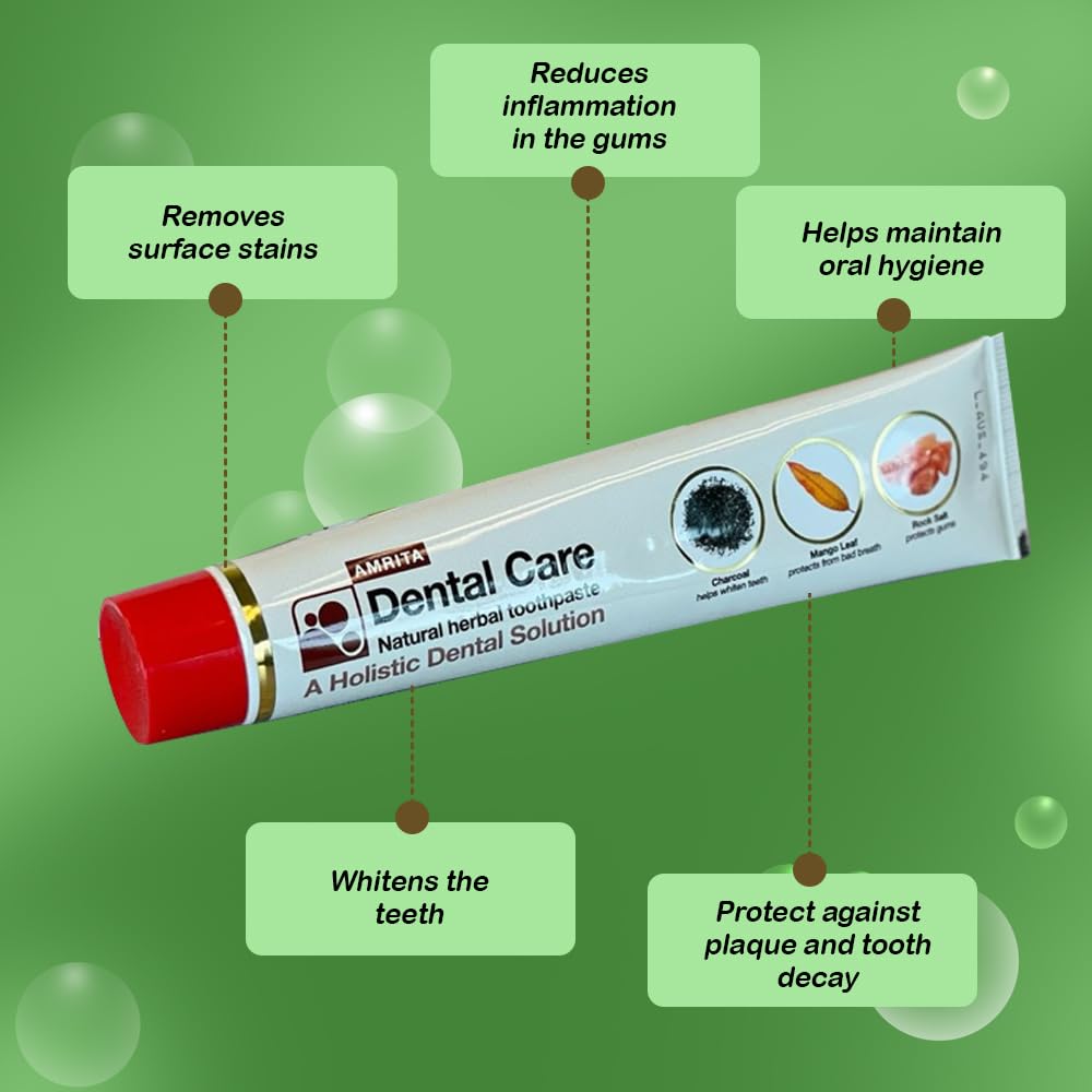 Mango leaf and herbal ingredients in Amrita Life toothpaste
