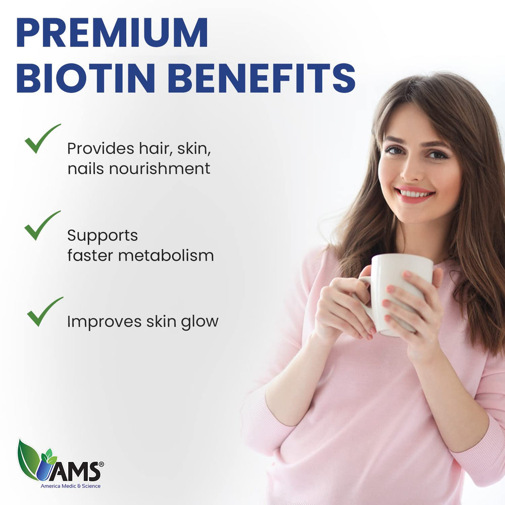 Biotin 5,000 mcg bottle showing label and caplets