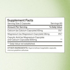 Caprylic acid digestion support bottle close-up