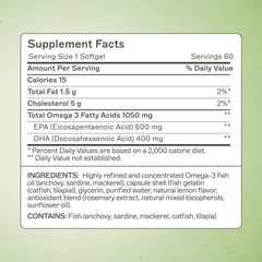 Ingredients: cold-water fish oil from anchovy, sardine, and mackerel