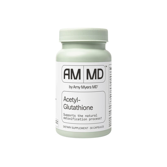 Product image: Amy Myers MD Glutathione supplement bottle with 30 capsules