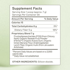 Ingredients label for Amy Myers MD Prebiotic Fiber Powder