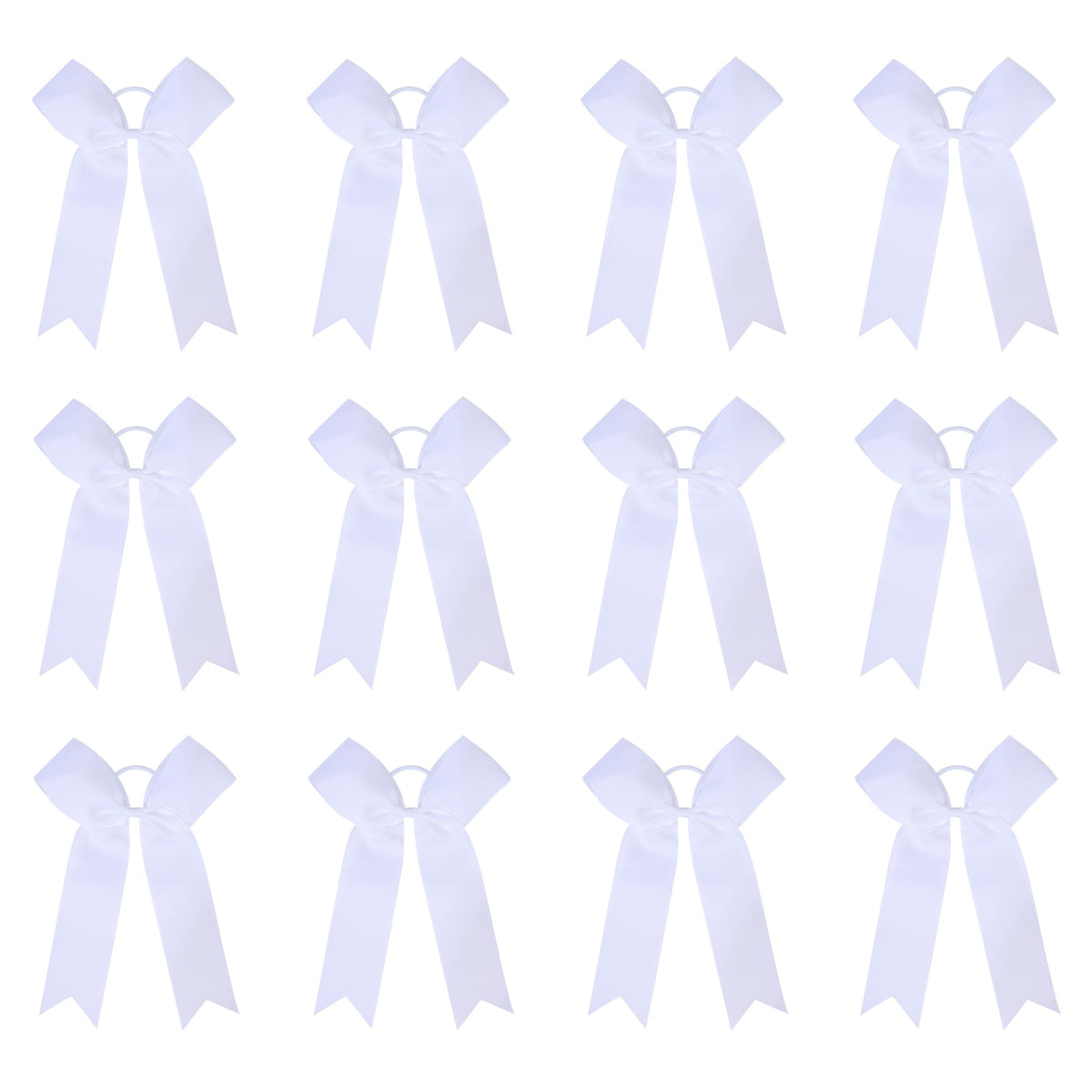 Amybasic cheer bows 12-pack in white for a bold game-day look.