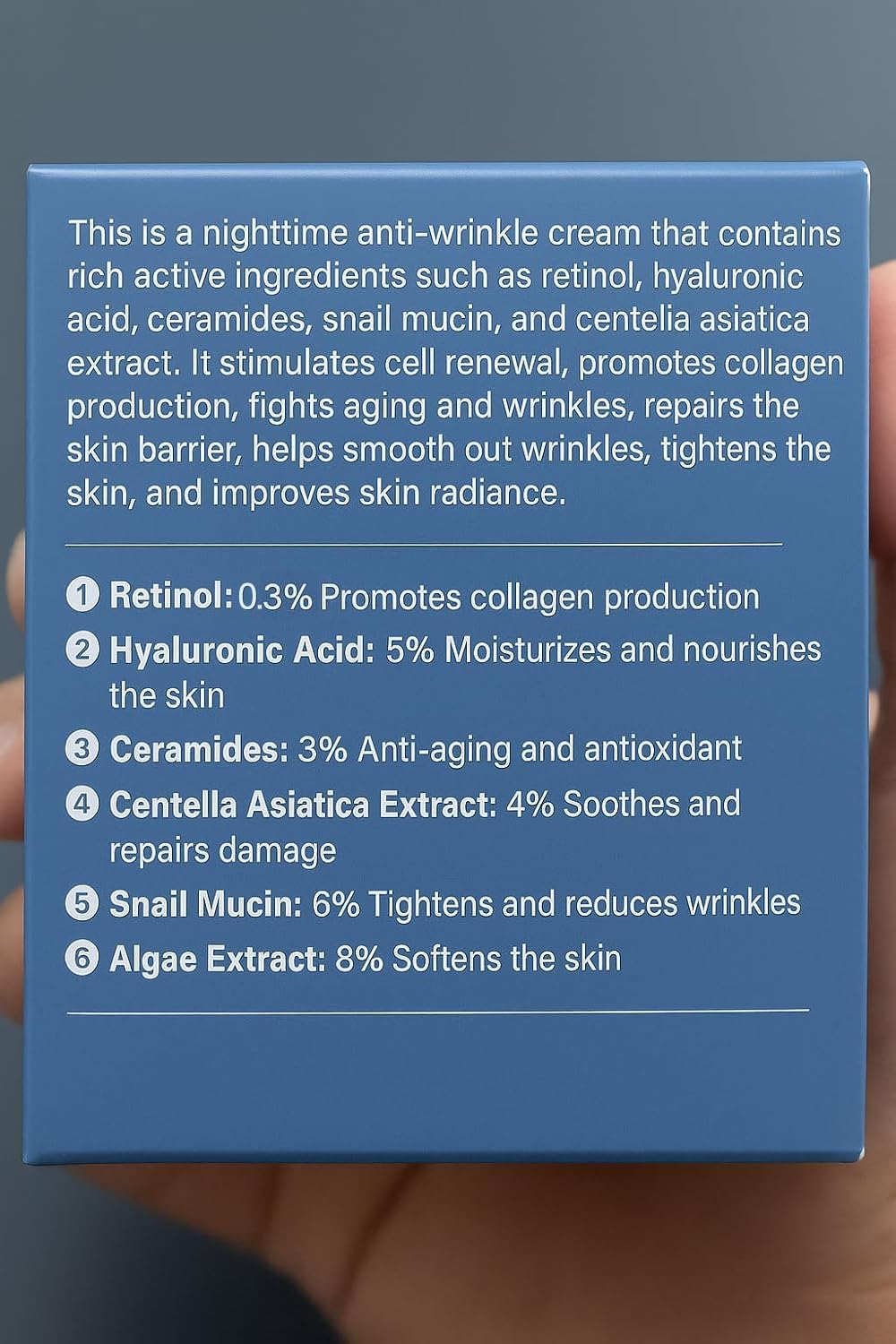 AMZEYE Retinol Face Cream suitable for dry, oily, and sensitive skin