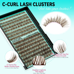 AMZGIRL LASH brown clusters natural-look-tone blend with light hair for seamless finish.