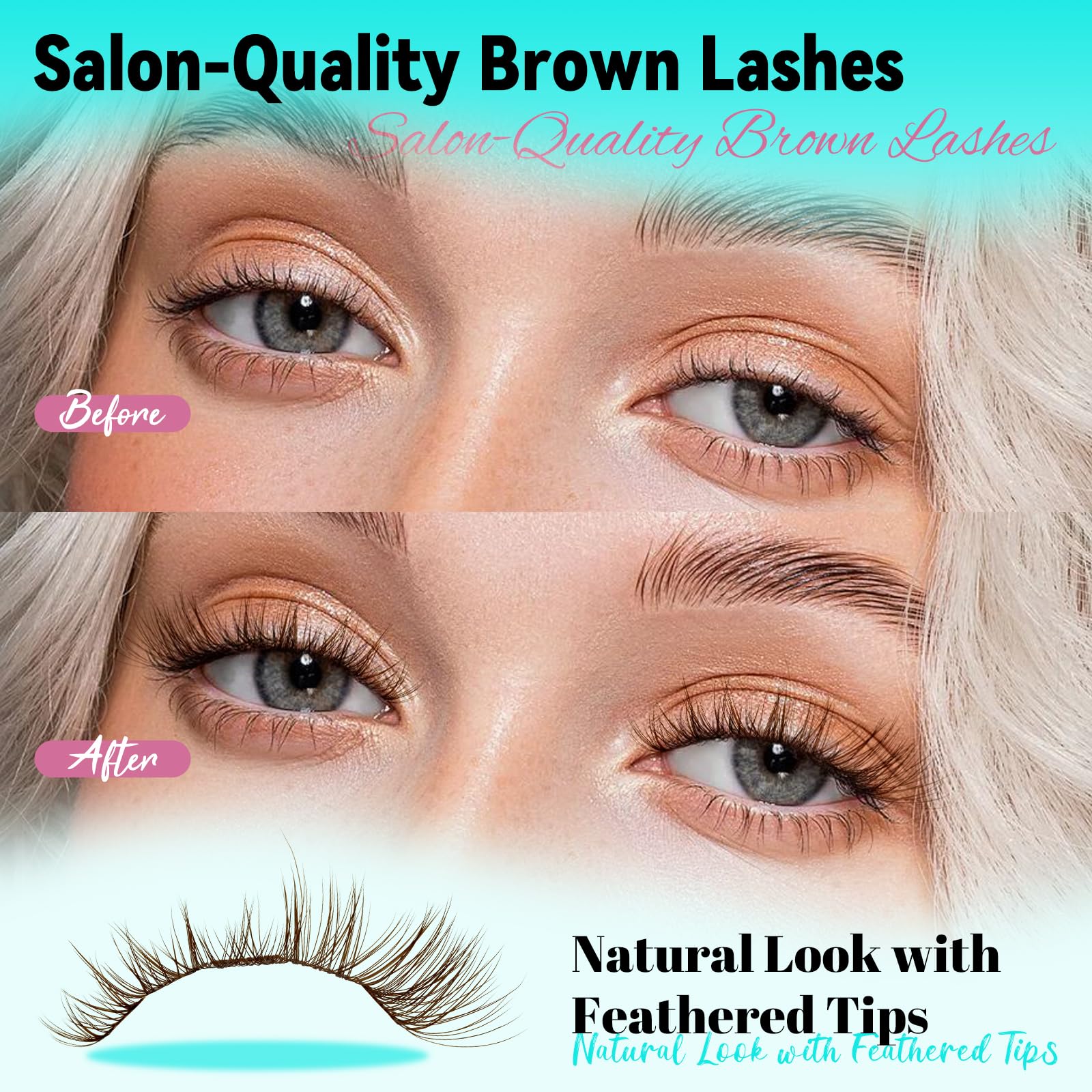 AMZGIRL LASH brown clusters wear-all-day comfort for daily use.