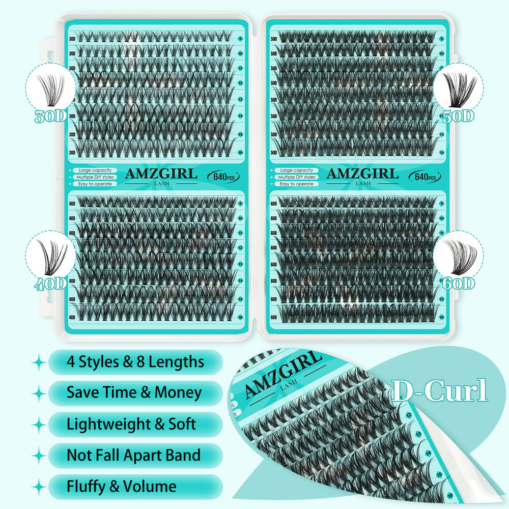 AMZGIRL LASH four-style clusters for versatile length options