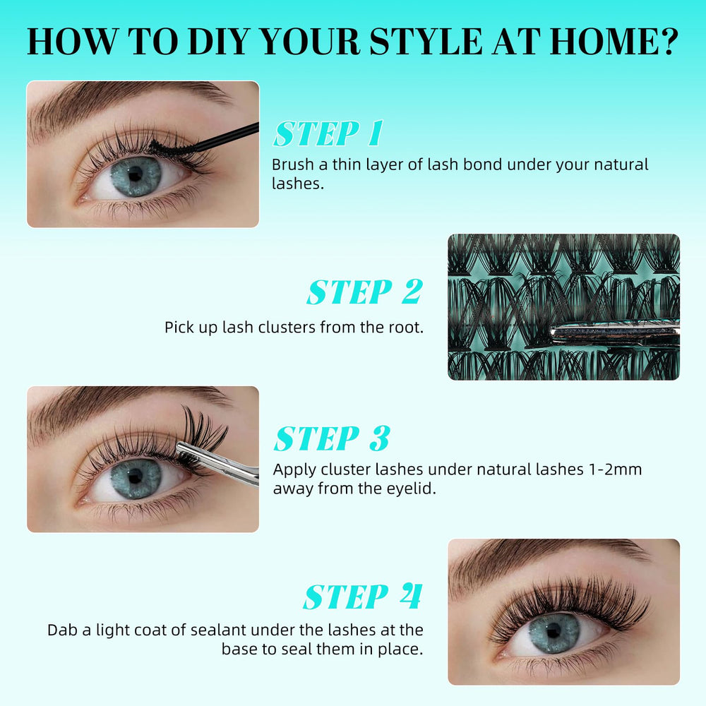 AMZGIRL LASH cluster lashes close-up on soft band