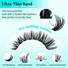 AMZGIRL LASH D-Curl clusters ready for easy, long-lasting application.