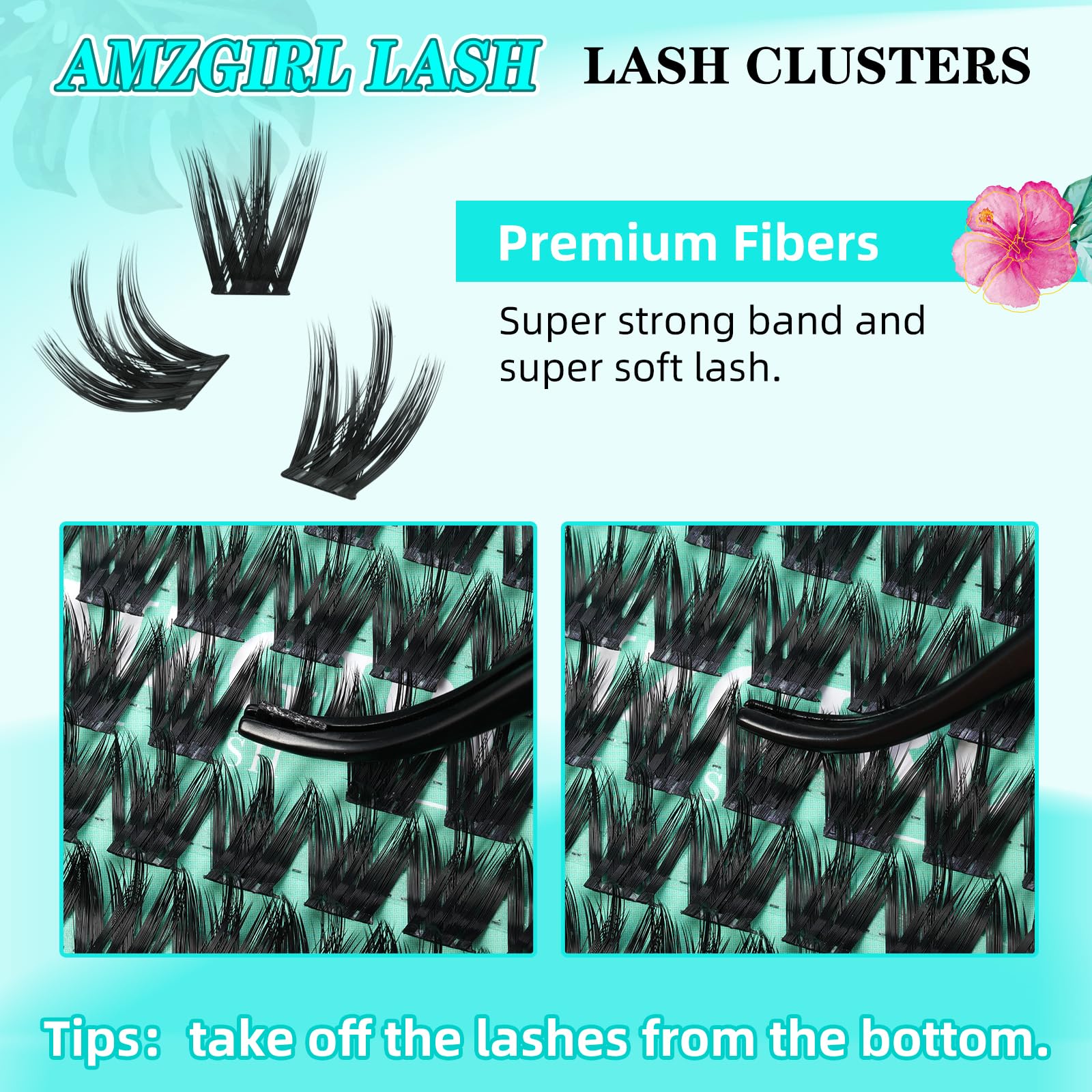 AMZGIRL LASH ultra-thin band clusters blend softly with natural lashes.