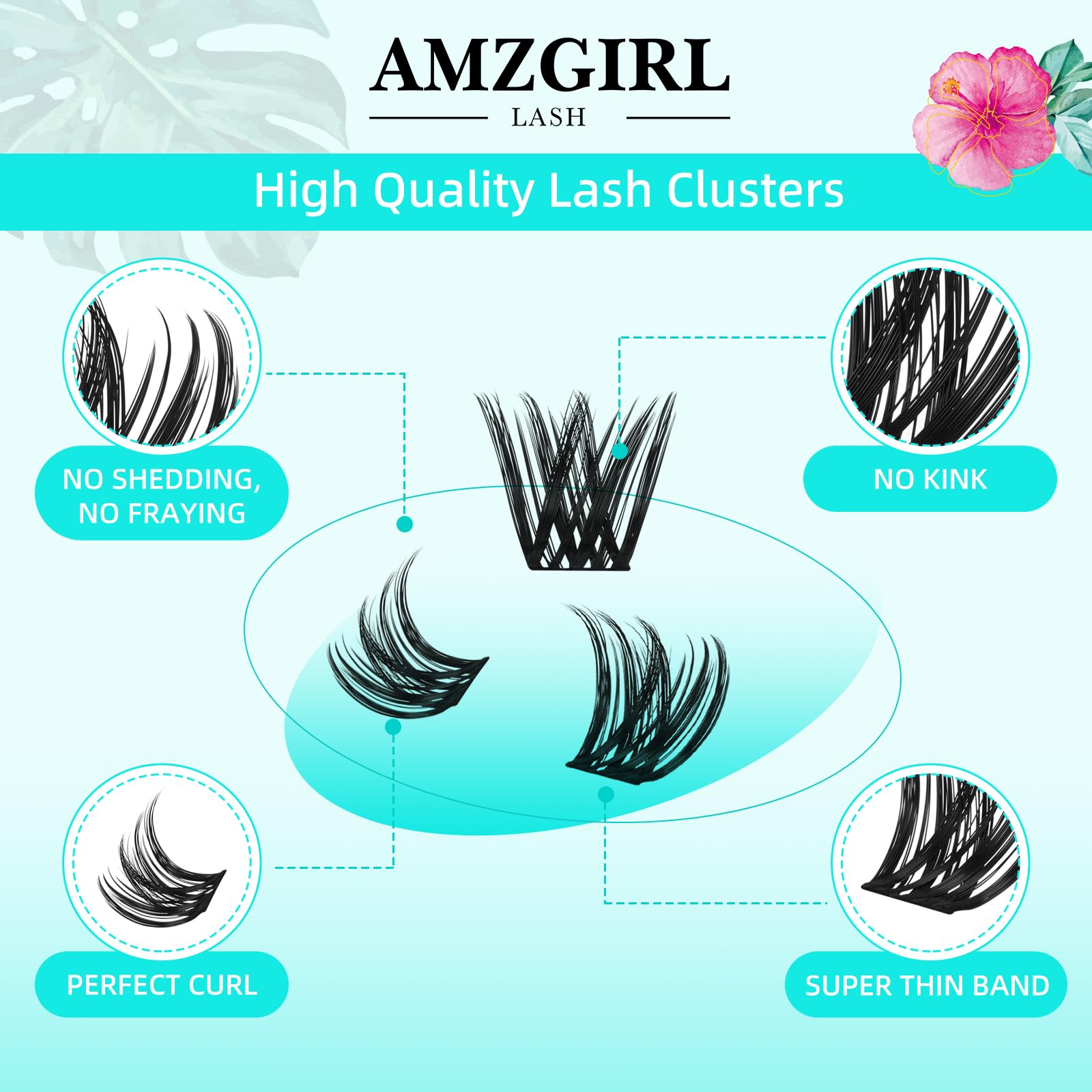 AMZGIRL LASH Wide Span design lets you cover the lash line quickly with fewer clusters.