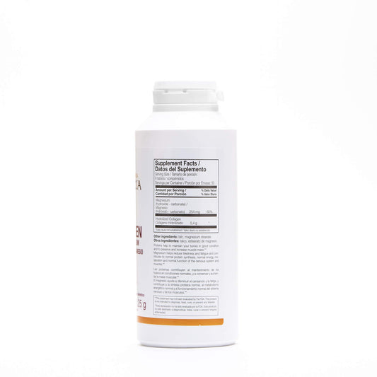 Back view of Ana Maria Lajusticia 3-pack collagen pills packaging with label