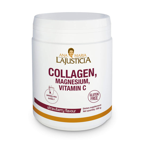 Ana Maria Lajusticia Collagen Powder Strawberry 350g bottle