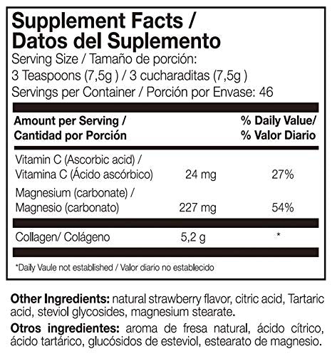 Hydrolisate collagen powder with magnesium and vitamin C – Strawberry flavor image