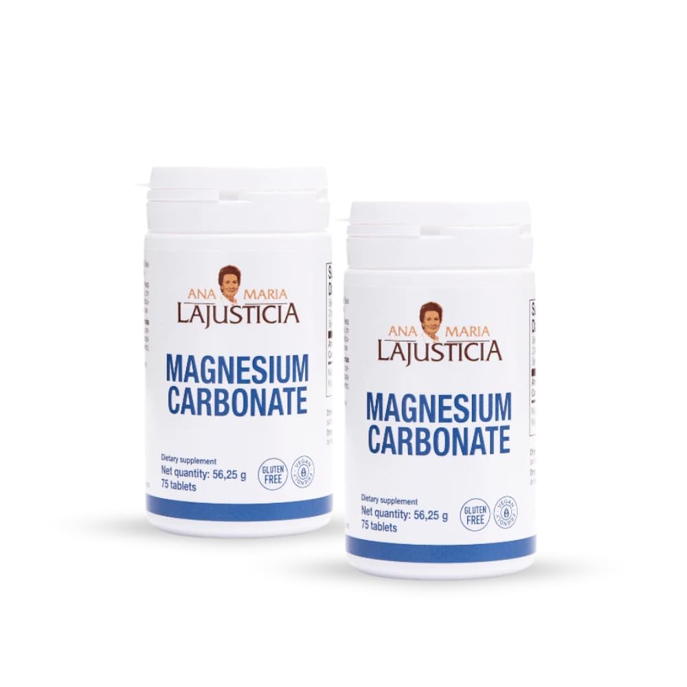 Front view of ANA Maria LAJUSTICIA Magnesium Carbonate bottle