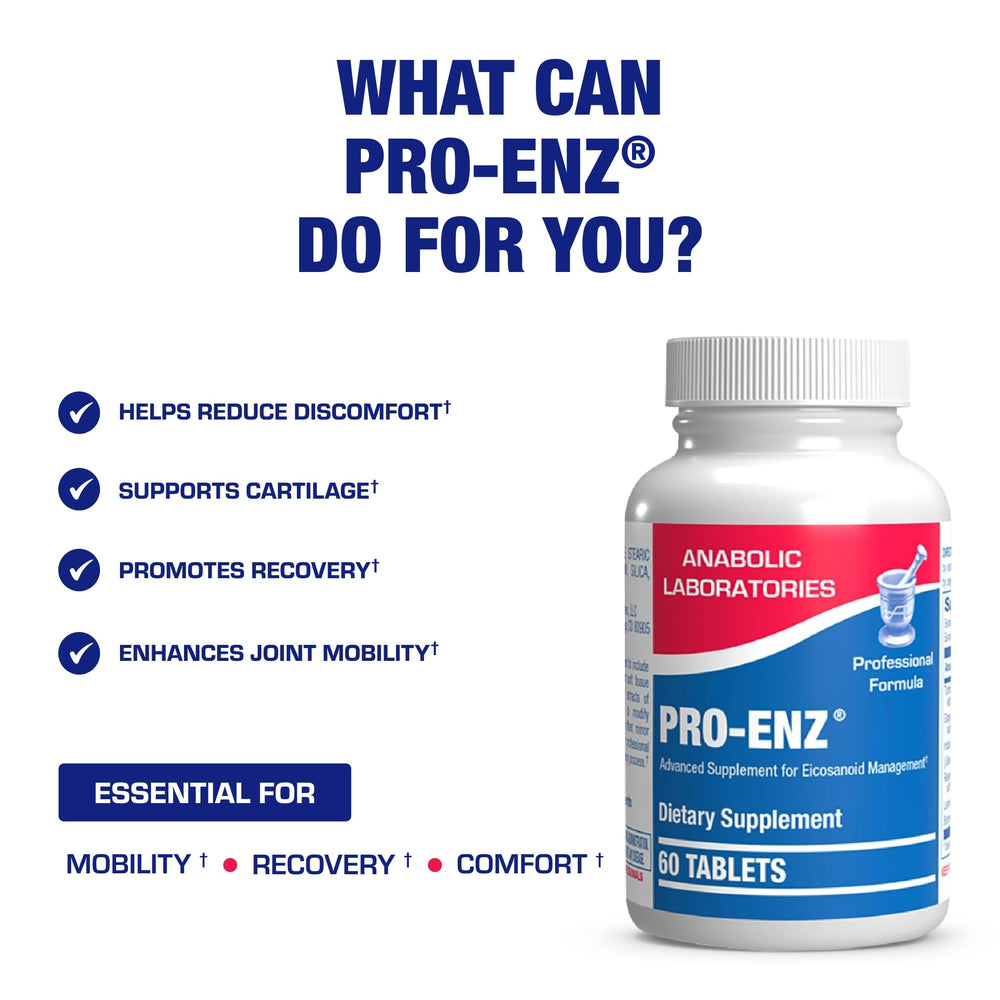 Turmeric and boswellia capsules from Pro ENZ joint formula by Anabolic Laboratories.