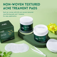 ANAI RUI 2% Pads usage steps visual showing face cleansing routine.