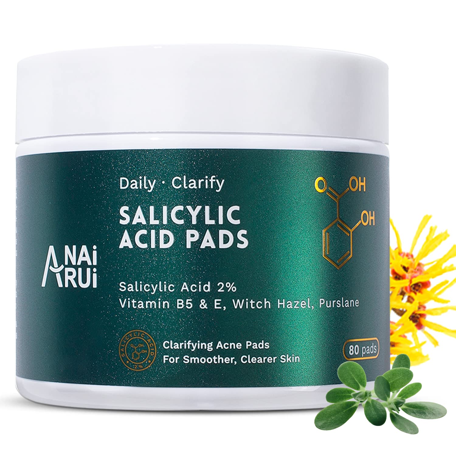 ANAI RUI 2% Salicylic Acid Pads pack close-up for daily cleansing and blemish prevention.