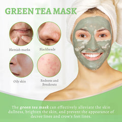 Applied on cheek showing even coverage from ANAI RUI Green Tea Mask