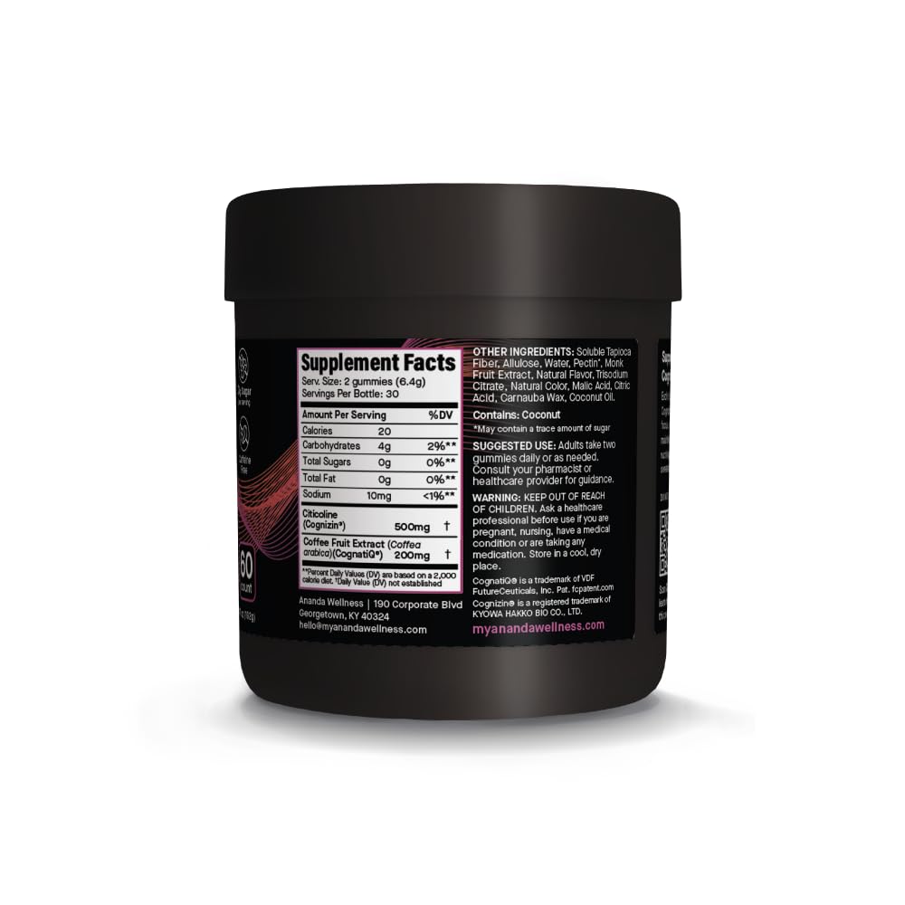 Cherry-flavored memory gummies with monk fruit sweetener