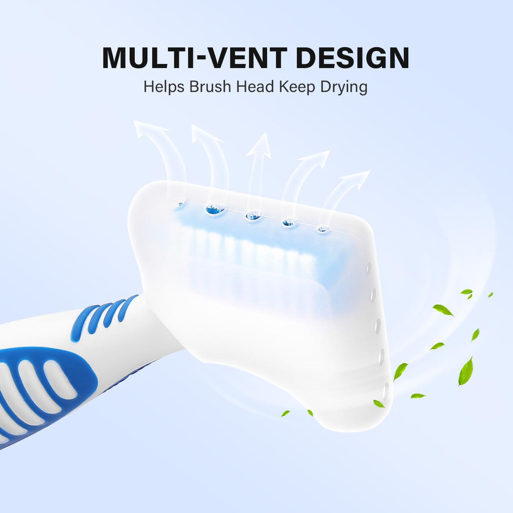Two denture brush covers packaging with 2 pieces included