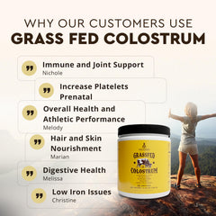 Ingredients and nutrition panel for colostrum powder