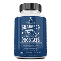 Ancestral Supplements beef prostate bottle front for daily wellness.