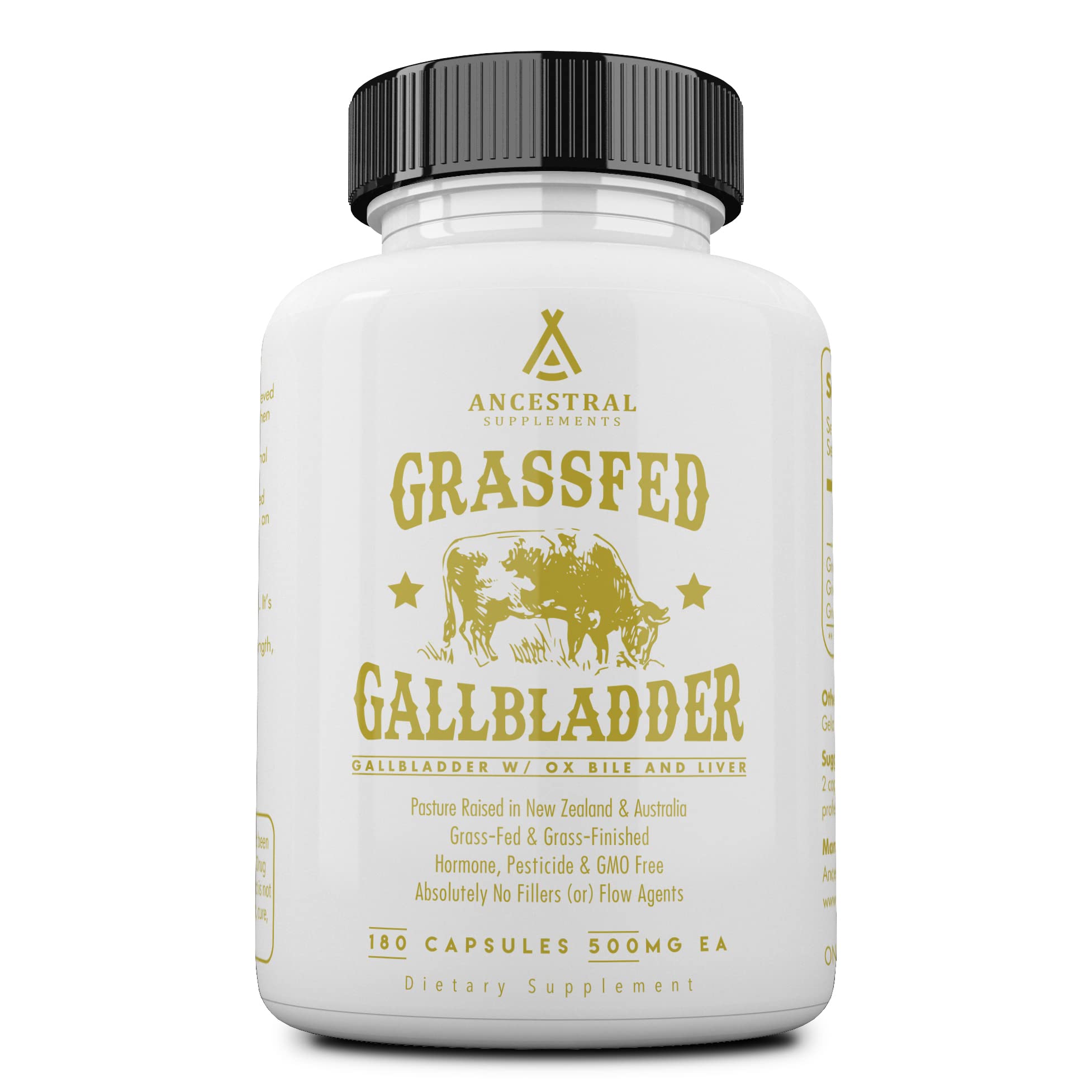 Ancestral Supplements bottle showing gallbladder-liver formula for digestive support