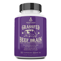 Bottle of Ancestral Supplements grass-fed beef brain and liver capsules
