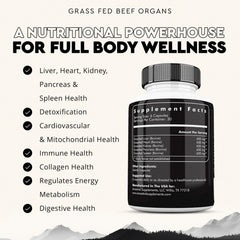 Heart capsule featuring grass-fed beef heart and CoQ10 content