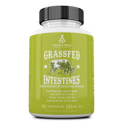 Bottle of Ancestral Supplements Grass Fed Beef Tripe (Intestines) 180 Capsules