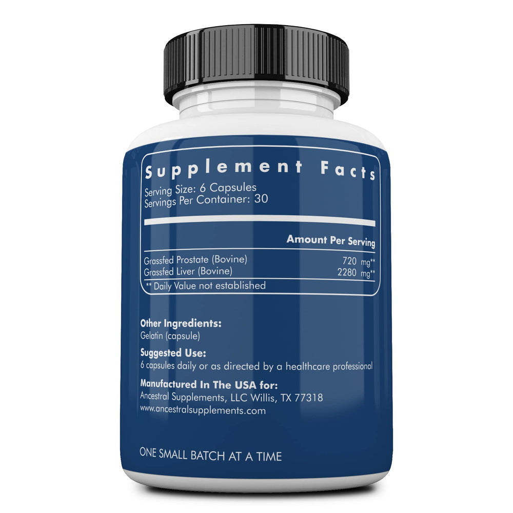 Ancestral Supplements grass-fed liver beef ingredients close up highlighting purity.