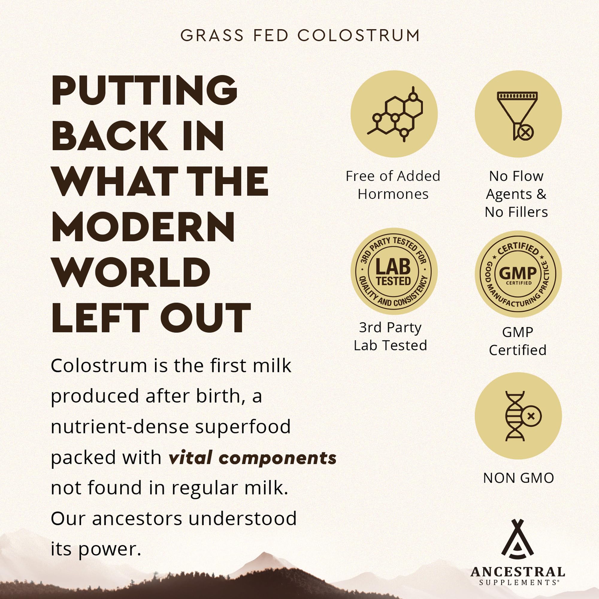 Colostrum powder packets with beverage ideal for travel.