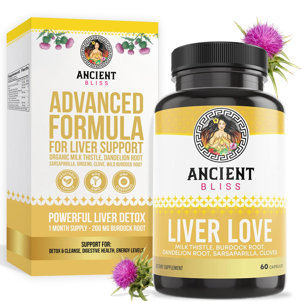 Ancient Bliss Liver Love bottle with capsules
