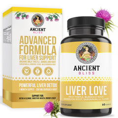 Ancient Bliss Liver Love bottle with capsules
