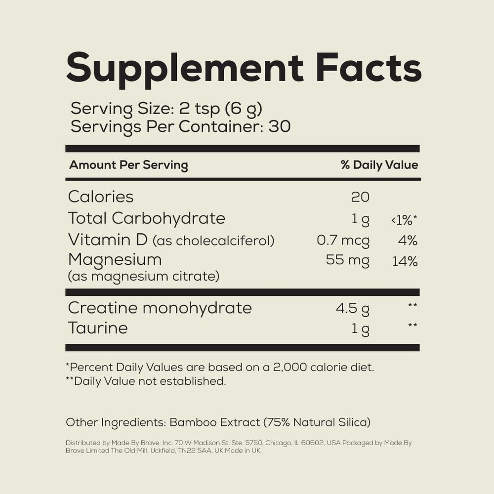 Ingredient highlights: Taurine, Vitamin D, Magnesium for health support.