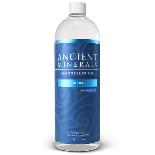 Refill packaging for Ancient Minerals Magnesium Oil Ultra with OptiMSM (338 oz).