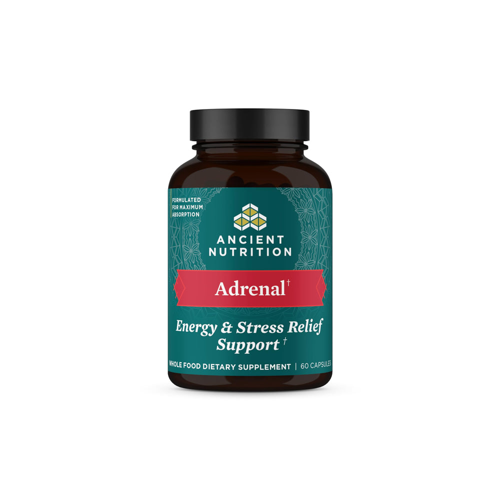 Bottle of Ancient Nutrition Adrenal Support with Ashwagandha, 60 capsules