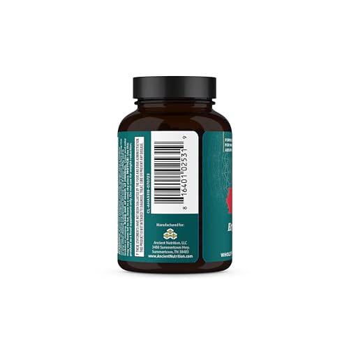 Close-up of Adrenal Support bottle label showing 60 capsules