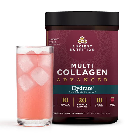 Ancient Nutrition Advanced Multi Collagen Hydrate container front view