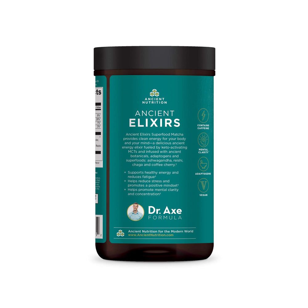 Ancient Elixirs packaging close-up emphasizes keto-friendly formula.