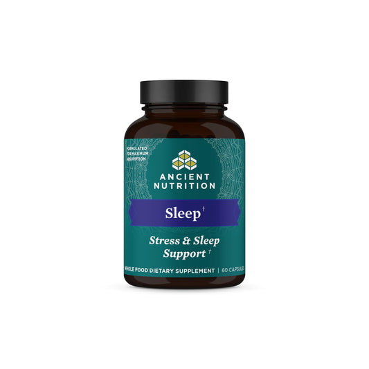 Bottle of Ancient Nutrition Ashwagandha Sleep Support – 60 capsules