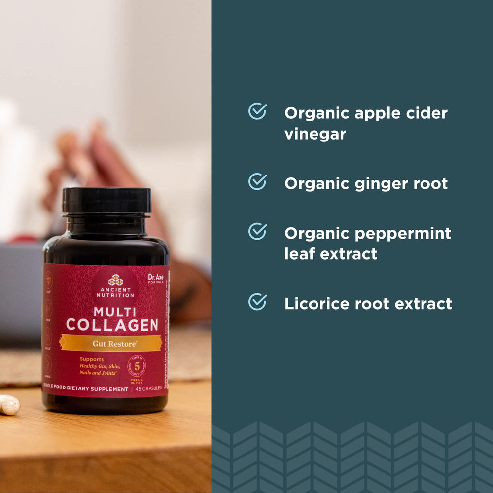 Ancient Nutrition bottle on kitchen counter suggesting easy daily routine