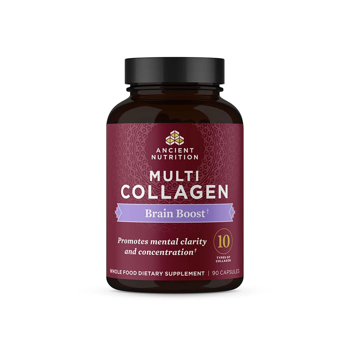 Ancient Nutrition Collagen Brain Boost 90-count bottle packaging