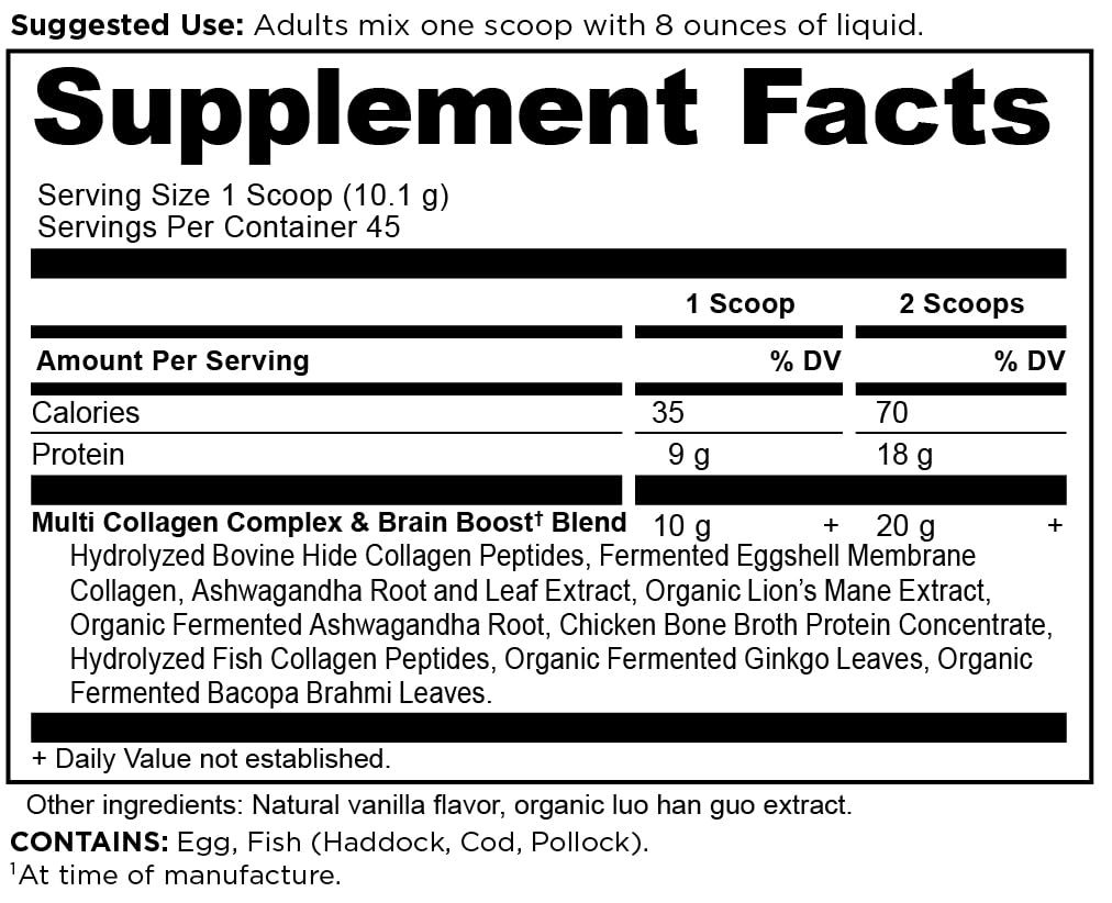 Ingredients panel for Ancient Nutrition collagen