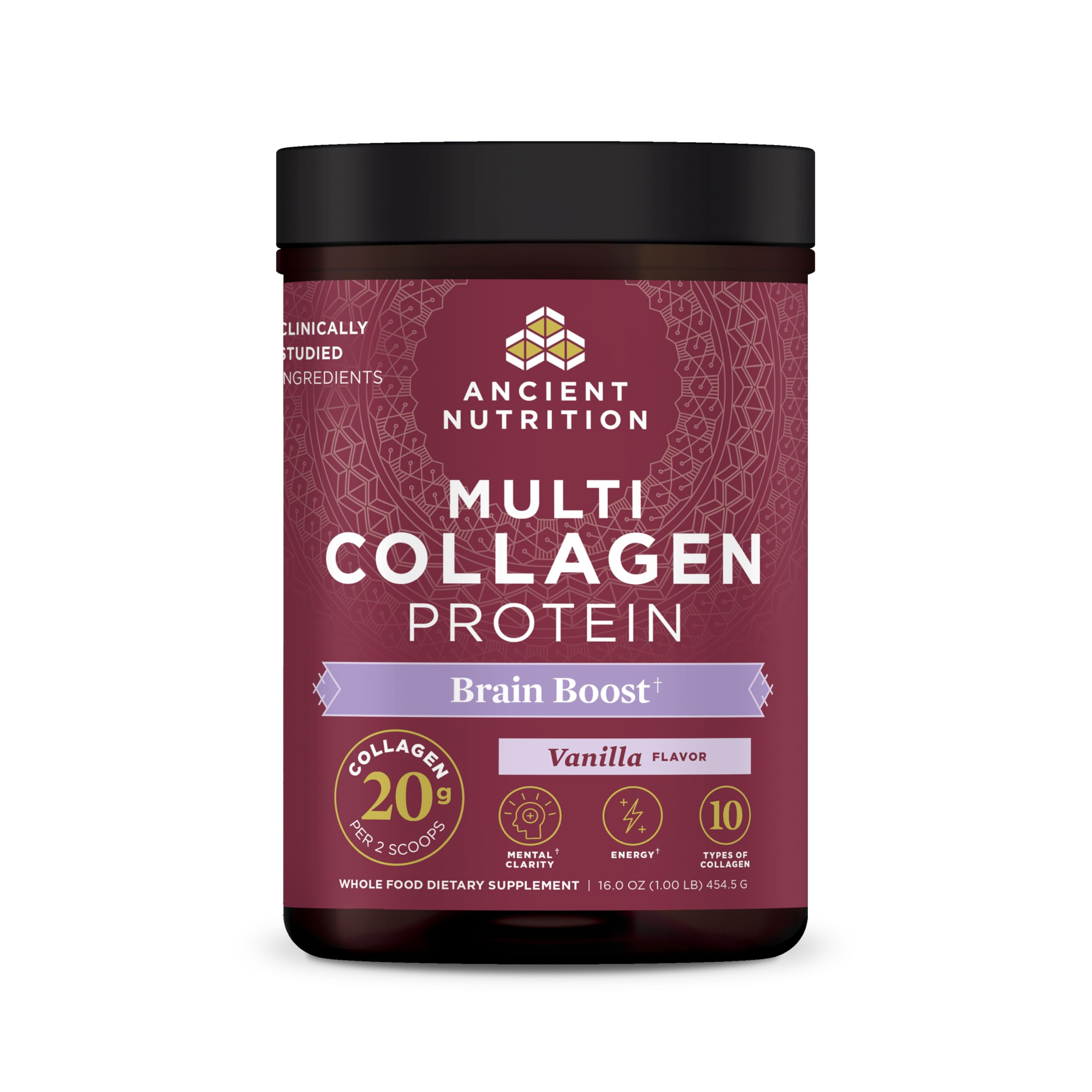 Ancient Nutrition Multi Collagen Protein Brain Boost front view