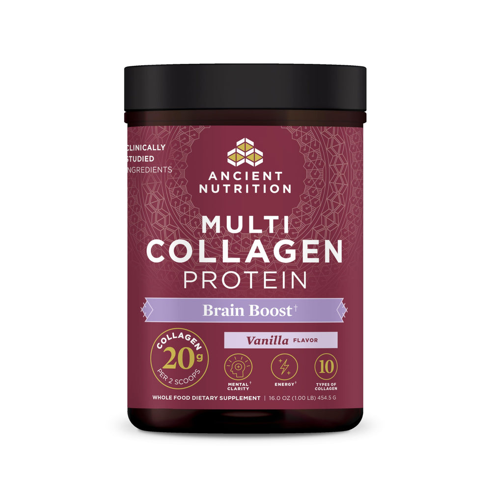 Ancient Nutrition Multi Collagen Protein Brain Boost front view