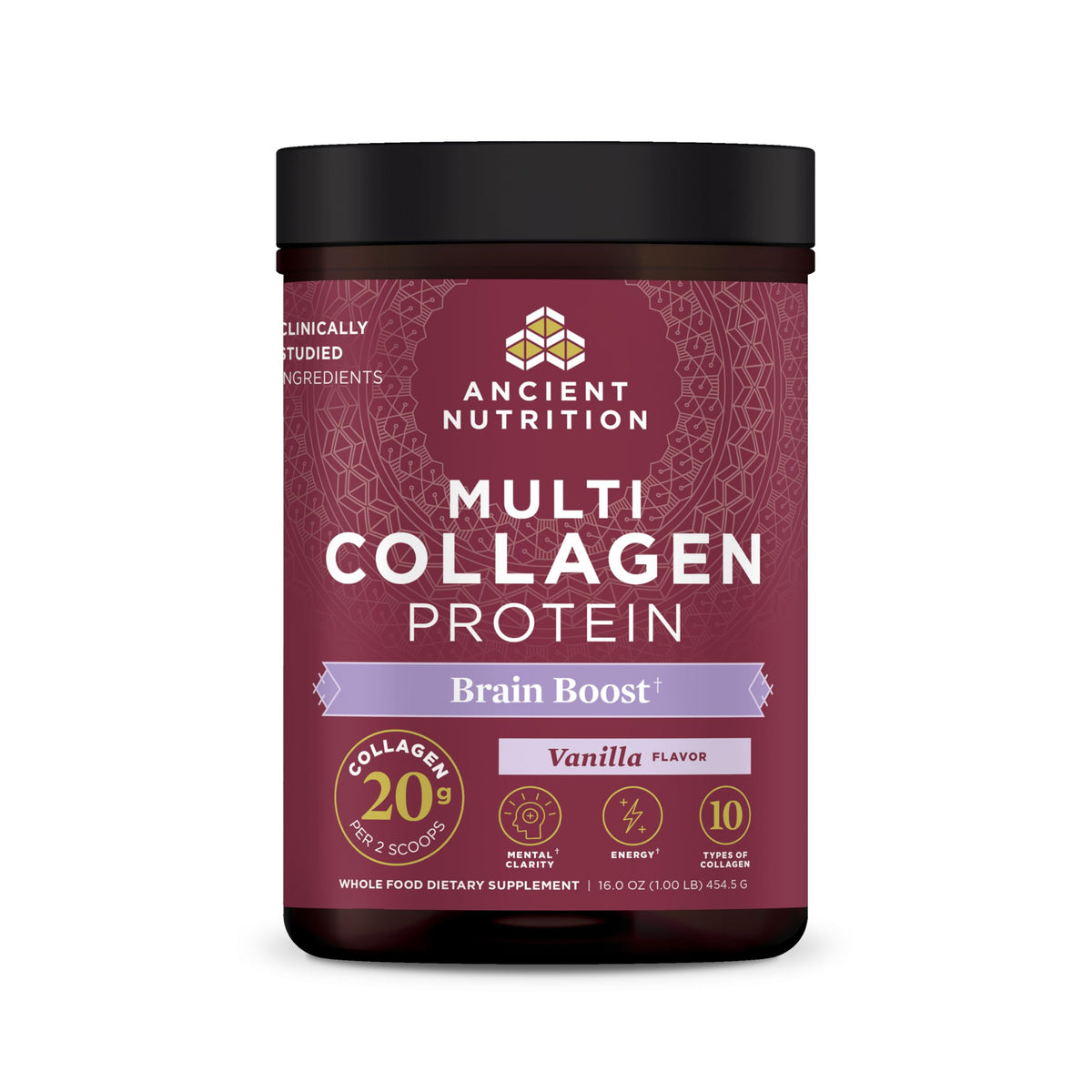 Ancient Nutrition Multi Collagen Protein Brain Boost front view