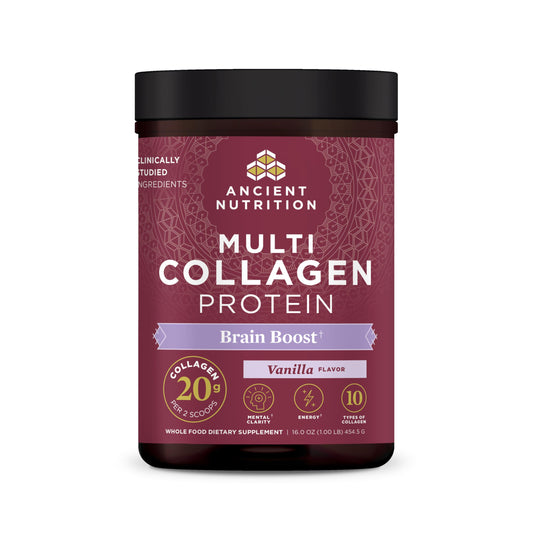Ancient Nutrition Multi Collagen Protein Brain Boost front view