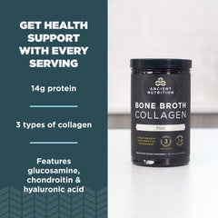 Bottle of Ancient Nutrition Bone Broth Collagen Powder
